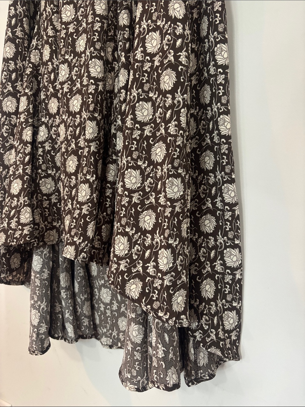 Max Studio Brown Maxi Skirt with Cream Floral Print - Picture 8 of 14